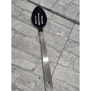AMCO Rust Proof 18/8 Stainless #8074 Slotted Spoon 13" Black Nylon